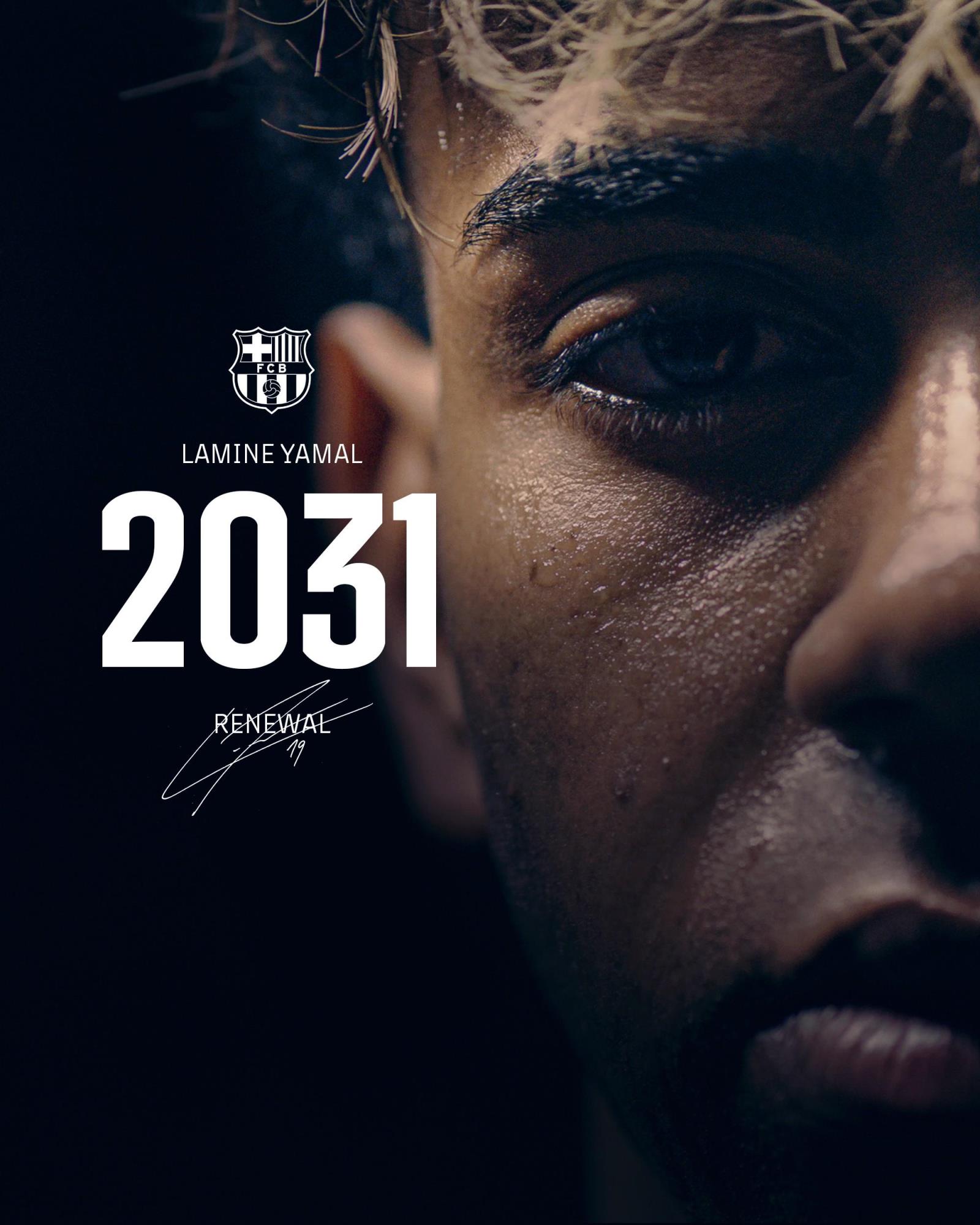 巴薩官方宣布亞馬爾與俱樂(lè)部續(xù)約至2031年6月