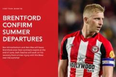 布倫特福德確認溫特博托姆與本杰明-米今夏合同到期后將離隊