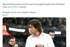 羅馬諾：阿爾梅達(dá)正式加盟塞維利亞，簽署兩年合同