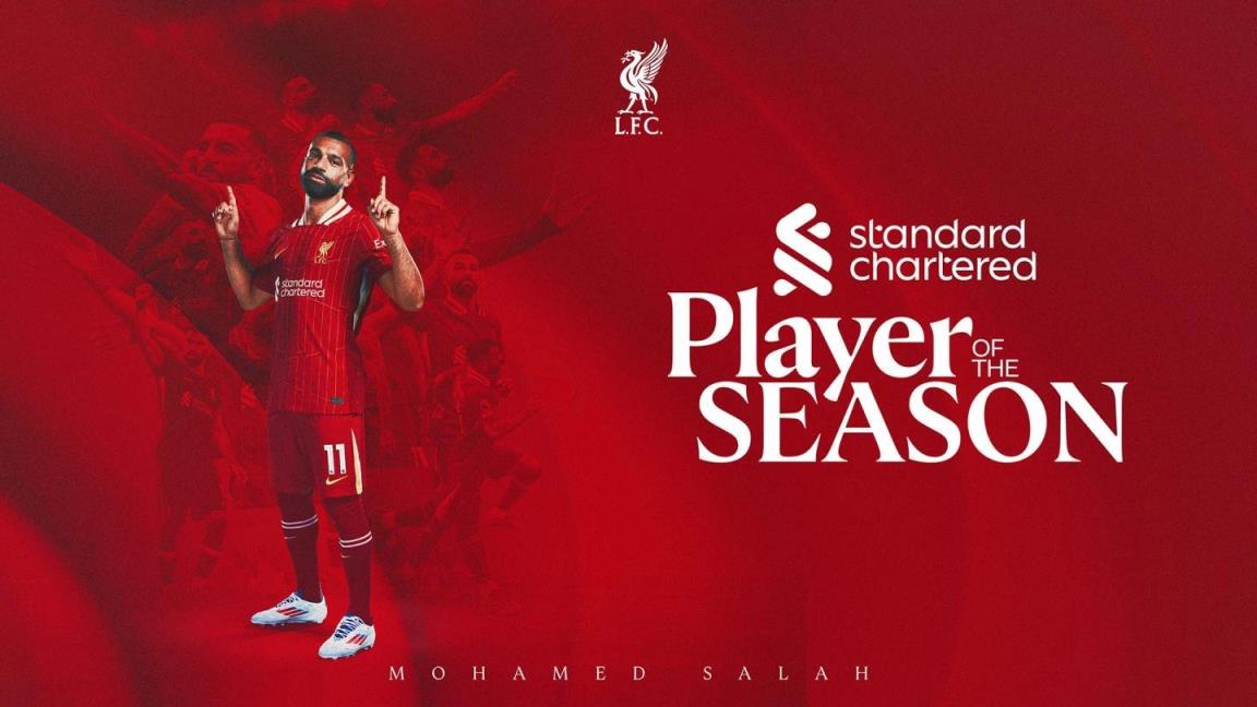 薩拉赫獲官方評(píng)選為利物浦賽季最佳球員