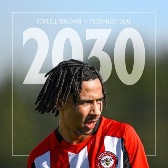 官方：布倫特福德簽下伯明翰小將羅梅勒-多諾萬，簽約5年