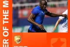 中甲官方：穆謝奎5月最佳球員，4場4球助力大連鯤城3勝1負