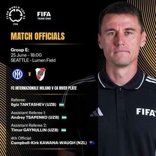 官方：烏茲別克斯坦裁判組執(zhí)法世俱杯出線(xiàn)關(guān)鍵戰(zhàn)米蘭vs河床