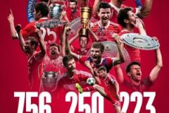 拜仁社交媒體致敬穆勒：756場250球223助，33座冠軍獎(jiǎng)杯