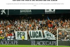 阿斯：瓦倫西亞小球迷盧卡患罕見疾病，北看臺(tái)拉橫幅聲援