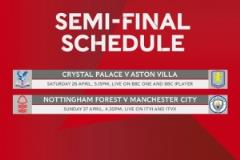 足總杯半決賽對(duì)陣出爐：水晶宮vs維拉、森林vs曼城比賽時(shí)間公布
