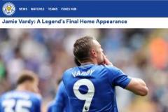 萊斯特城官方宣布周末賽前賽后將舉辦系列活動致敬隊史最佳球員瓦爾迪