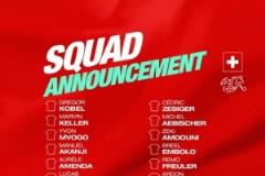 瑞士隊(duì)新一期名單公布：扎卡、阿坎吉回歸，科貝爾與R羅入選